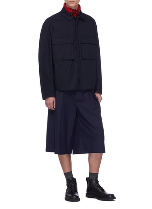 Figure View - Click To Enlarge - JIL SANDER - Padded twill shirt jacket