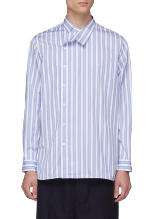 Main View - Click To Enlarge - JIL SANDER - Shifted placket stripe shirt