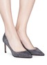 Figure View - Click To Enlarge - PEDDER RED - 'Rosie' glitter lamé pumps
