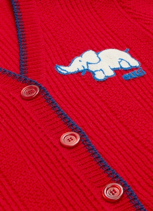  - GUCCI - Elephant logo appliqué wool cardigan