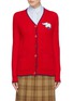 Main View - Click To Enlarge - GUCCI - Elephant logo appliqué wool cardigan