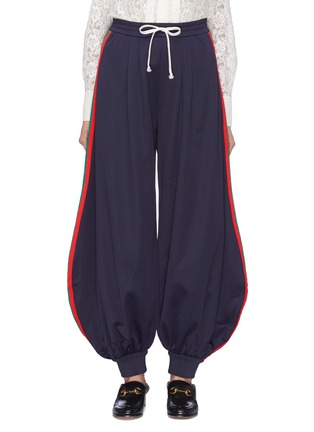 Main View - Click To Enlarge - GUCCI - Web stripe outseam harem pants