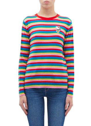 Main View - Click To Enlarge - CHINTI & PARKER - x Hello Kitty® appliqué stripe wool-cashmere sweater