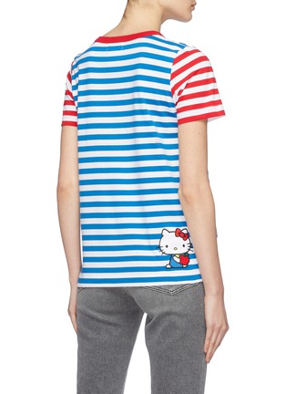 Back View - Click To Enlarge - CHINTI & PARKER - x Hello Kitty® graphic appliqué stripe T-shirt