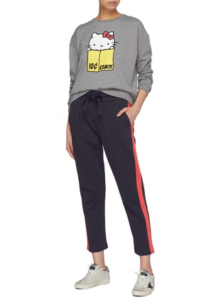 Figure View - Click To Enlarge - CHINTI & PARKER - x Hello Kitty® stripe outseam slogan embroidered sweatpants