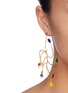 Figure View - Click To Enlarge - OOAK - Geometric charm swirl bar drop single earring