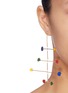 Figure View - Click To Enlarge - OOAK - Geometric charm tiered bar drop earrings