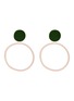 Main View - Click To Enlarge - OOAK - Colourblock hoop drop clip earrings
