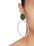 Figure View - Click To Enlarge - OOAK - Colourblock hoop drop clip earrings