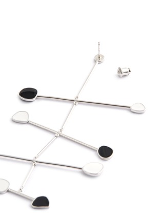 Detail View - Click To Enlarge - OOAK - Geometric charm tiered bar drop earrings