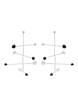 Main View - Click To Enlarge - OOAK - Geometric charm tiered bar drop earrings
