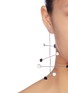 Figure View - Click To Enlarge - OOAK - Geometric charm tiered bar drop earrings