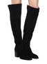 Figure View - Click To Enlarge - AEYDE - 'Kit' stretch suede thigh high boots