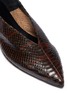 Detail View - Click To Enlarge - AEYDE - 'Moa' choked up snake embossed leather flats