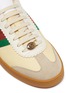 Detail View - Click To Enlarge - GUCCI - Web stripe suede panel leather sneakers