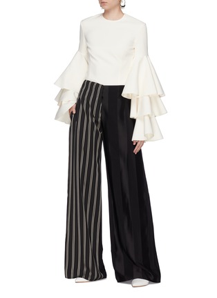 Figure View - Click To Enlarge - SOLACE LONDON - 'Ruba' tiered flared ruffle sleeve top
