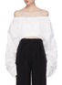 Main View - Click To Enlarge - SOLACE LONDON - 'Jun' ruched puffed sleeve off-shoulder top