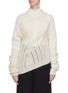 Main View - Click To Enlarge - JIL SANDER - Asymmetric mohair-silk open knit sweater