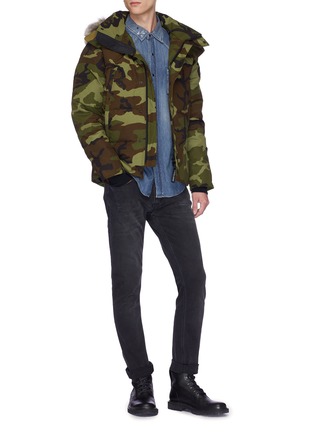 Figure View - Click To Enlarge - CANADA GOOSE - 'Wyndham' coyote fur camouflage print down puffer parka