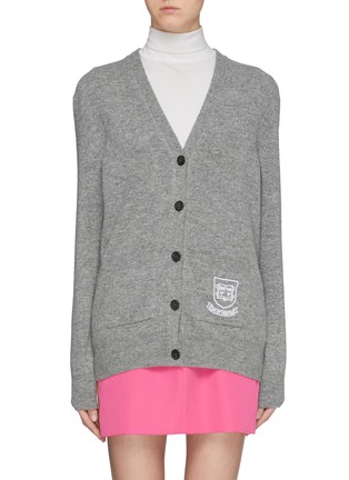 Main View - Click To Enlarge - CALVIN KLEIN 205W39NYC - x Yale University logo embroidered cardigan
