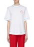 Main View - Click To Enlarge - CALVIN KLEIN 205W39NYC - Logo embroidered split back T-shirt