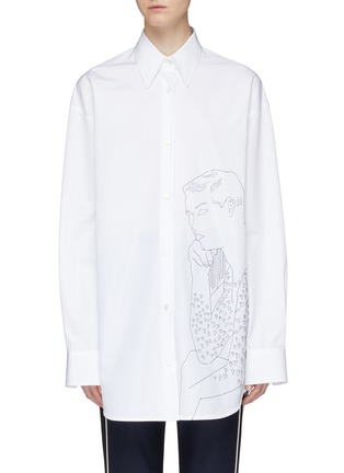 Main View - Click To Enlarge - CALVIN KLEIN 205W39NYC - Portrait embroidered oversized shirt