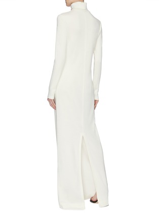 Back View - Click To Enlarge - CALVIN KLEIN 205W39NYC - Logo embroidered turtleneck virgin wool knit maxi dress