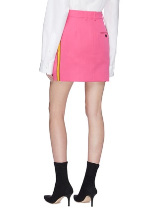Back View - Click To Enlarge - CALVIN KLEIN 205W39NYC - Uniform stripe outseam wool twill mini skirt