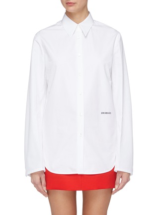 Main View - Click To Enlarge - CALVIN KLEIN 205W39NYC - Logo embroidered puff sleeve shirt
