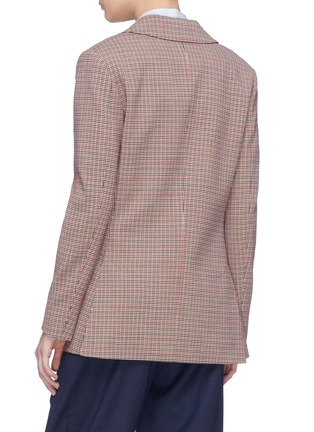 Back View - Click To Enlarge - CÉDRIC CHARLIER - Double front check plaid blazer