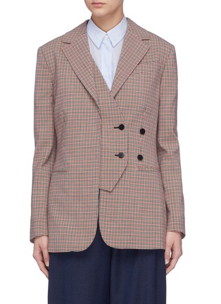 Main View - Click To Enlarge - CÉDRIC CHARLIER - Double front check plaid blazer