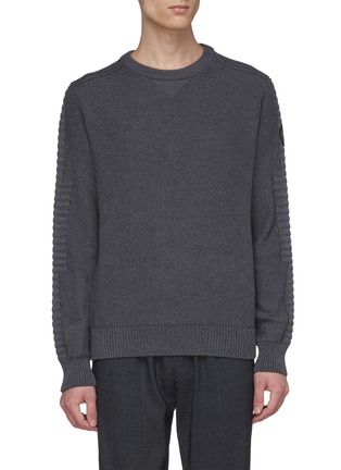 Main View - Click To Enlarge - CANADA GOOSE - 'Paterson' ribbed sleeve Merino wool sweater