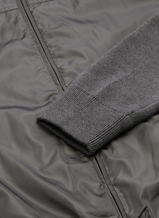  - CANADA GOOSE - 'WindBridge' nylon panel Merino wool knit zip hoodie