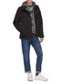 Figure View - Click To Enlarge - CANADA GOOSE - 'WindBridge' nylon panel Merino wool knit zip hoodie