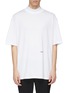 Main View - Click To Enlarge - CALVIN KLEIN 205W39NYC - Logo embroidered oversized mock neck T-shirt