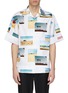 Main View - Click To Enlarge - CALVIN KLEIN 205W39NYC - Photographic print roll cuff short sleeve shirt
