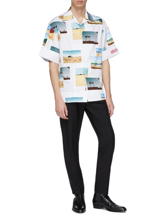 Figure View - Click To Enlarge - CALVIN KLEIN 205W39NYC - Photographic print roll cuff short sleeve shirt