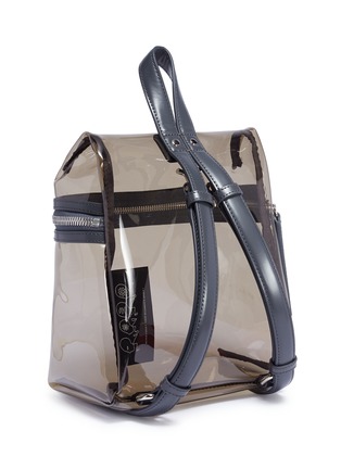 Detail View - Click To Enlarge - KARA - Leather strap PVC small backpack