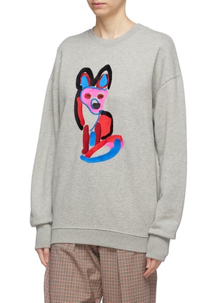 Front View - Click To Enlarge - MAISON KITSUNÉ - ACIDE fox embroidered unisex sweatshirt