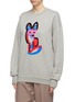 Front View - Click To Enlarge - MAISON KITSUNÉ - ACIDE fox embroidered unisex sweatshirt