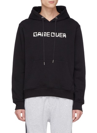 Main View - Click To Enlarge - 8-BIT - 'Game Over Continue' textured slogan print hoodie