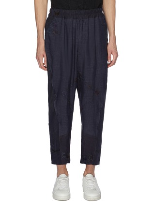 Main View - Click To Enlarge - BY WALID - 'Hiro' floral embroidered linen jogging pants