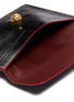 Detail View - Click To Enlarge - ALEXANDER MCQUEEN - Contrast topstitching skull croc embossed leather envelope clutch