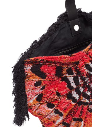 Detail View - Click To Enlarge - ALEXANDER MCQUEEN - 'Butterfly' fringe jacquard shoulder bag