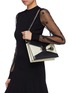 Figure View - Click To Enlarge - ALEXANDER MCQUEEN - 'Pin' butterfly Swarovski crystal colourblock leather crossbody bag