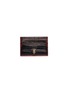 Main View - Click To Enlarge - ALEXANDER MCQUEEN - Contrast topstitching skull croc embossed leather card holder