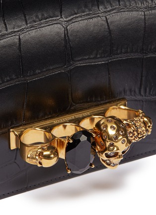  - ALEXANDER MCQUEEN - 'The Jewelled Satchel' in croc embossed leather with Swarovski crystal knuckle