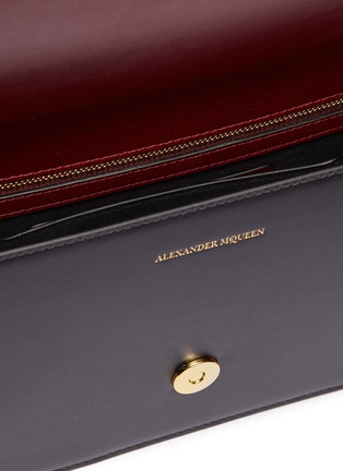 Detail View - Click To Enlarge - ALEXANDER MCQUEEN - 'The Jewelled Satchel' in colourblock leather with Swarovski crystal knuckle