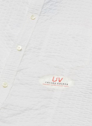 - DOUBLET - 'UV Change Colour' slogan print seersucker shirt