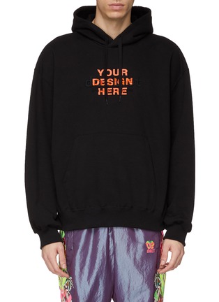 Main View - Click To Enlarge - DOUBLET - Logo slogan embroidered hoodie
